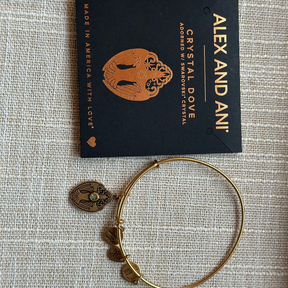 Alex and Ani Gold Crystal Charm Bracelet
